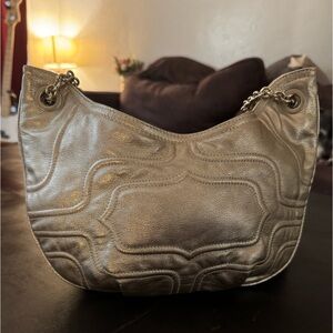 Stewart Weitzman Silver Leather Handbag